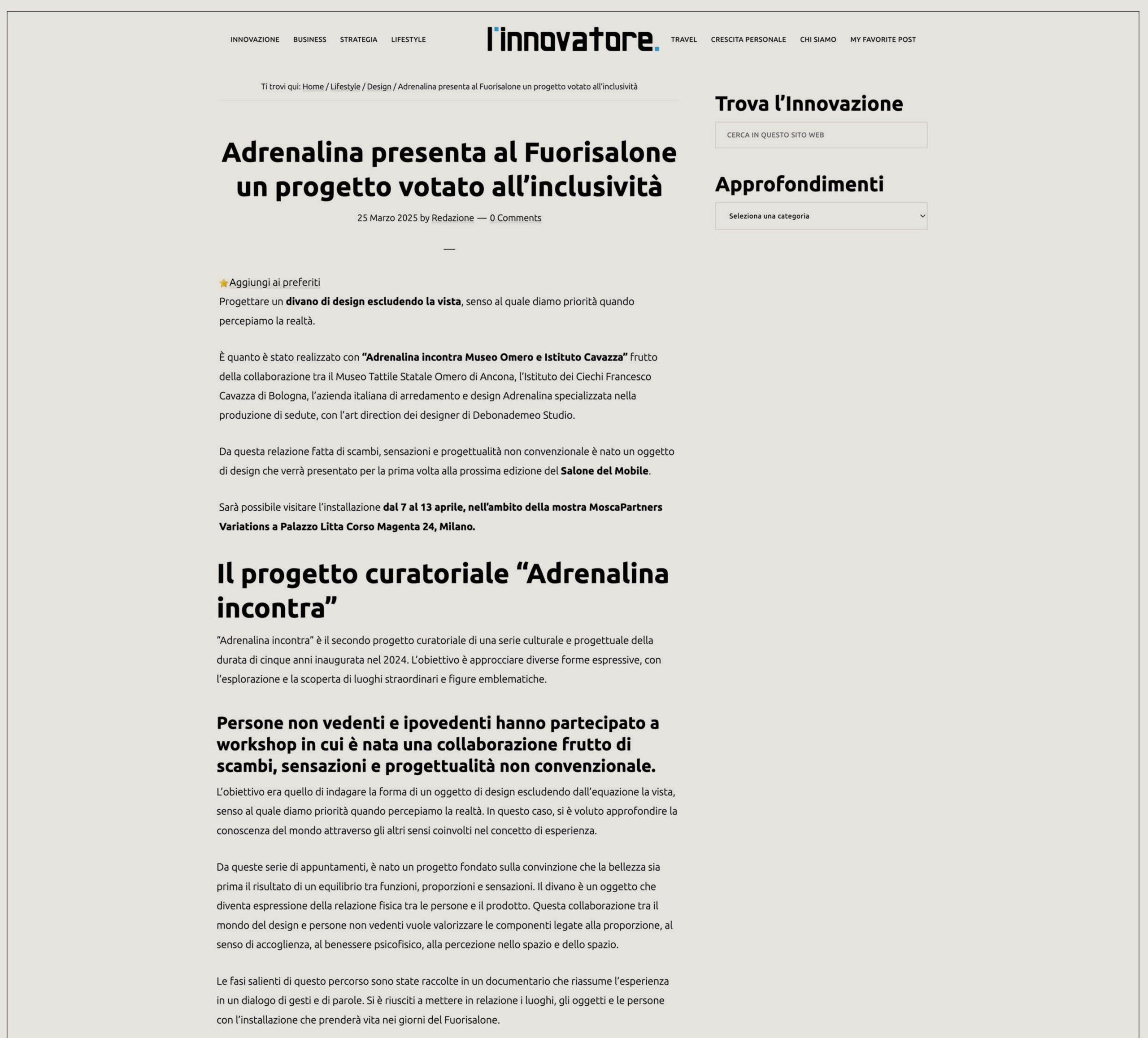 L'innovatore. 03/25 - Adrenalina L'innovatore. 03/25 - Adrenalina