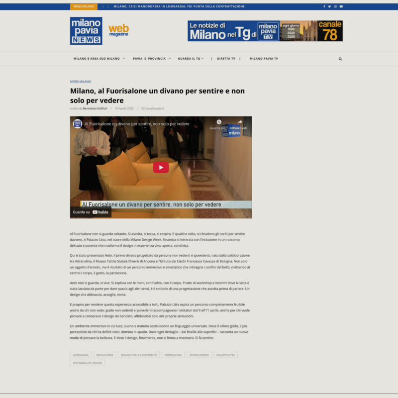 Milano Pavia news 04/25 - Adrenalina