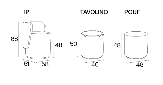 Boll - Collezioni Adrenalina - Poltrona, Pouf e Tavolino